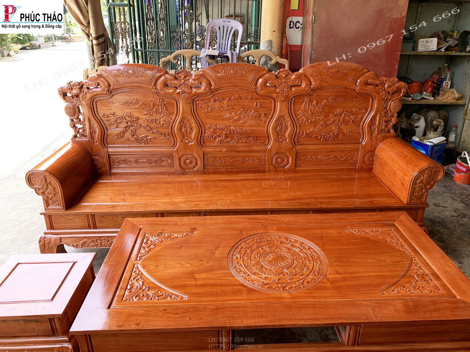 Hình ảnh chi tiết bộ bàn ghế khổng minh gỗ hương